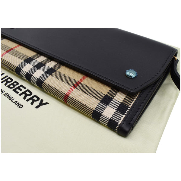 BURBERRY Vintage Check Leather Phone Case Clutch Bag Archive Beige