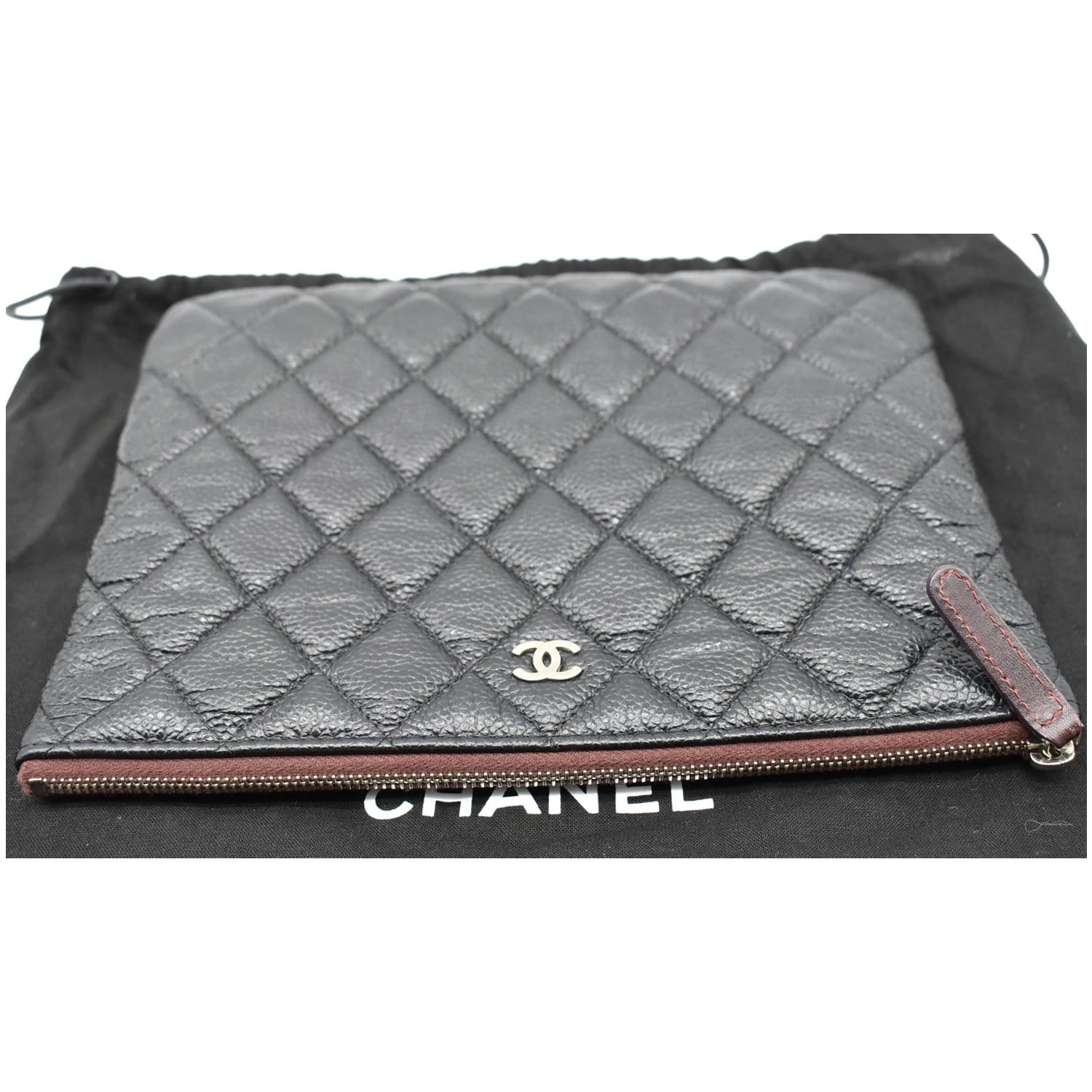 Chanel Small O-Case / Pouch in Black Caviar and LGHW
