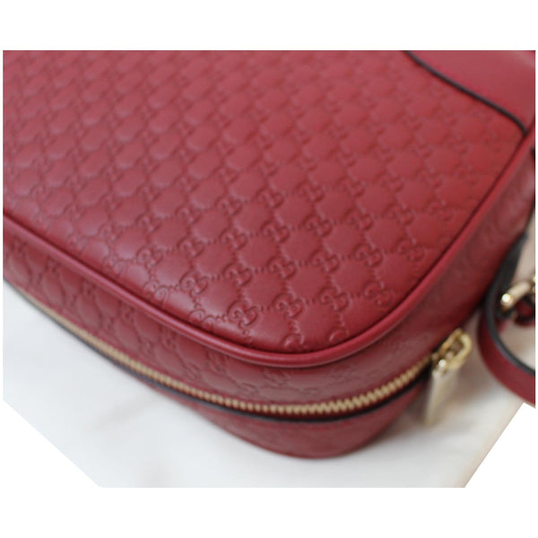 GUCCI Bree Micro GG Guccissima Leather Crossbody Bag Red 449413