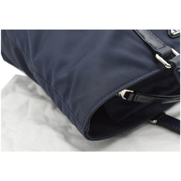 PRADA Nylon Leather Shopping Tote Shoulder Bag Dark Blue