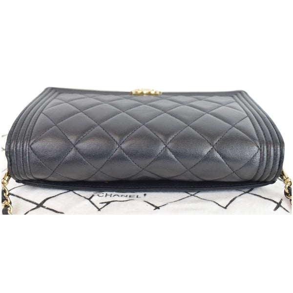 Chanel Boy Woc Lambskin Leather Wallet On Chain Bag closed side