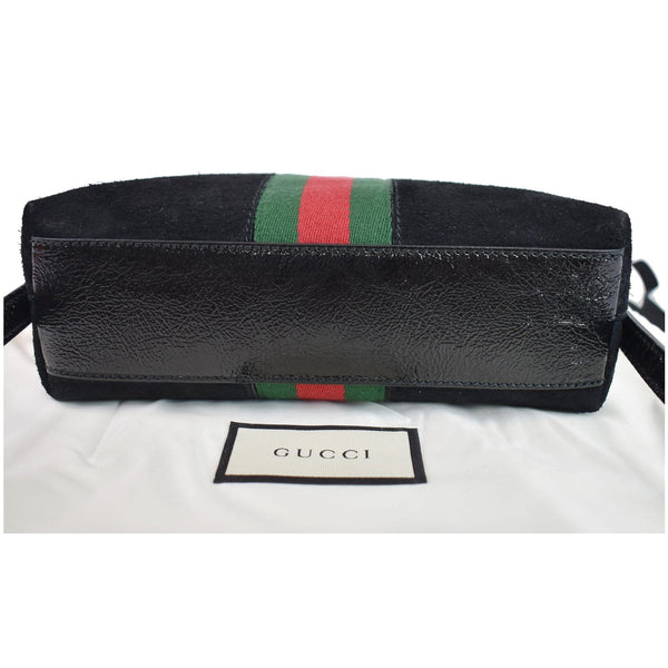GUCCI Ophidia GG Small Suede Shoulder Bag Black 499621