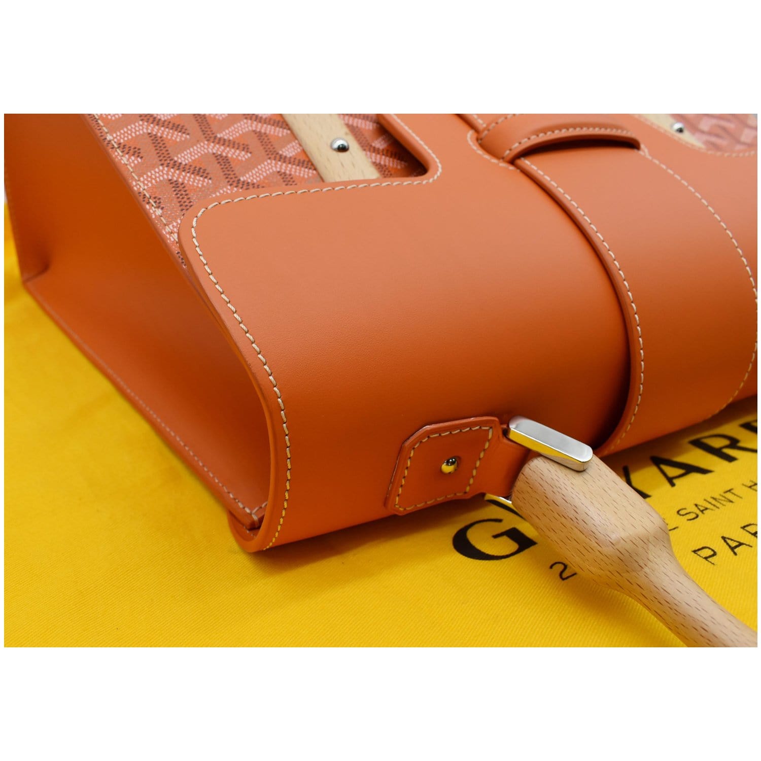 Goyard Orange Coated Canvas and Leather MM Saigon Top Handle Bag