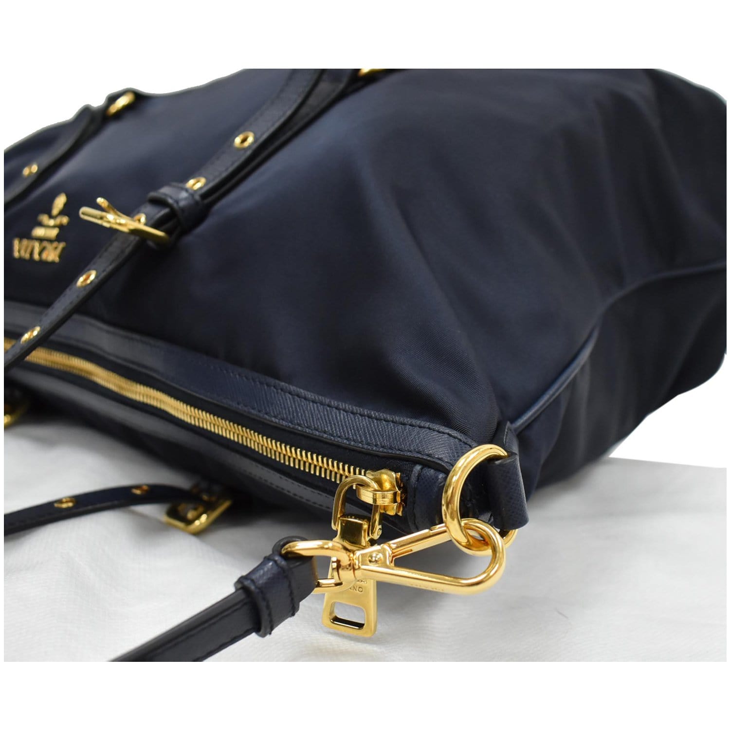 PRADA Tessuto Nylon Saffiano Shoulder Bag Ebano 1115272