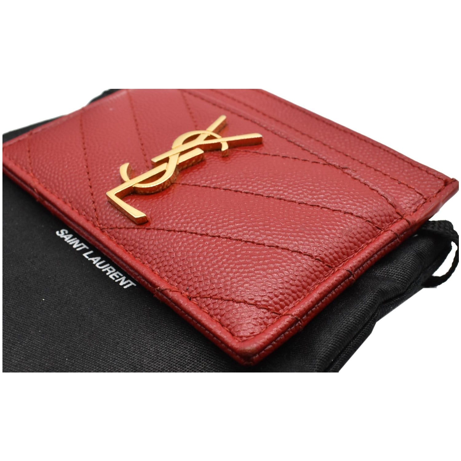 YSL Red Leather Card Holder