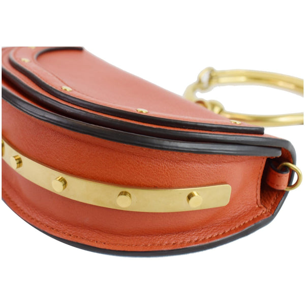 CHLOE Small Nile Bracelet Minaudiere Leather Clutch Bag Red