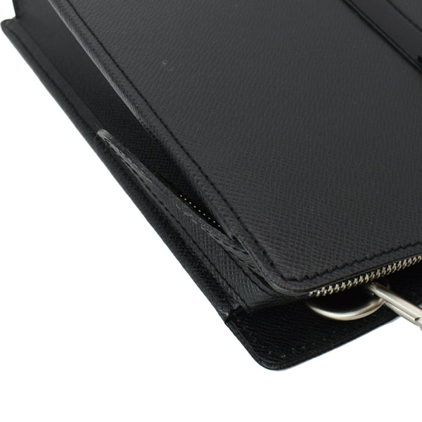 LOUIS VUITTON Lozan Taiga Leather Briefcase Shoulder Bag Black