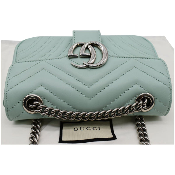 GUCCI GG Marmont Mini Matelasse Leather Crossbody Bag Bright Green 446744
