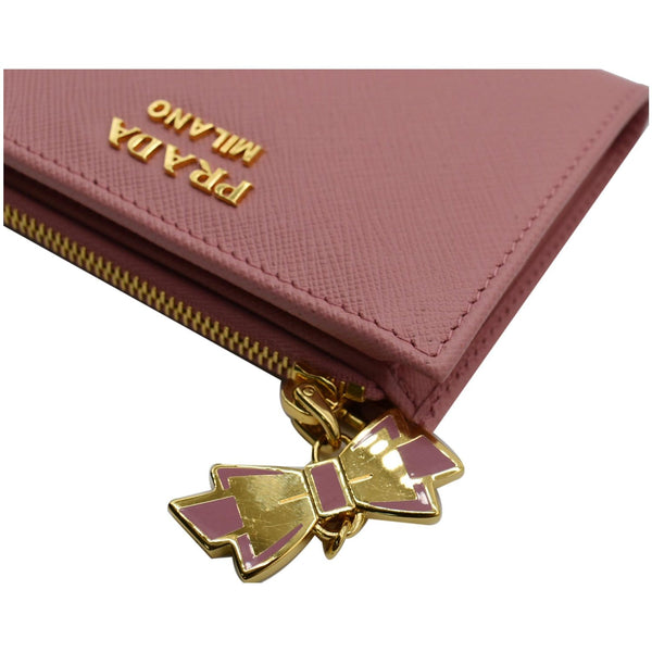 PRADA Small Saffiano Leather Wallet Pink