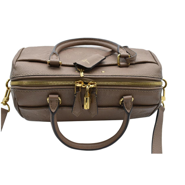 LOUIS VUITTON Speedy 25 Bandouliere Monogram Empreinte Leather Crossbody Bag Tourterelle