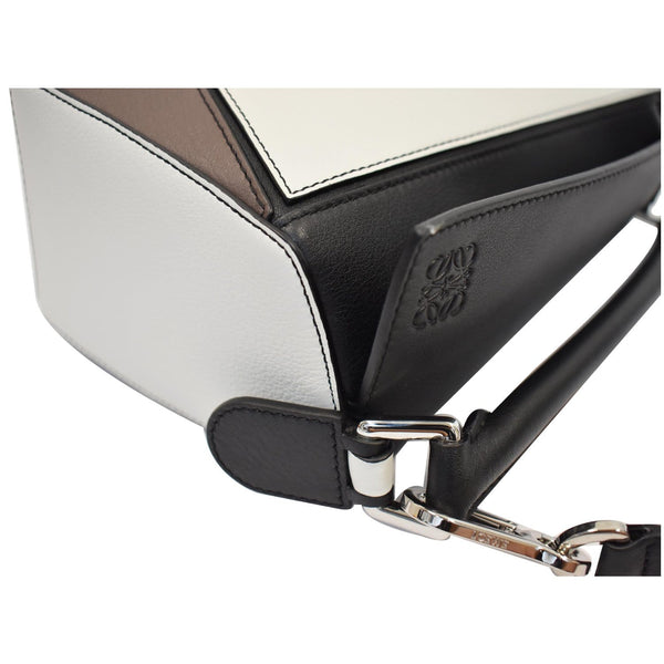 LOEWE Small Puzzle Classic Calfskin Shoulder Bag Black/Taupe