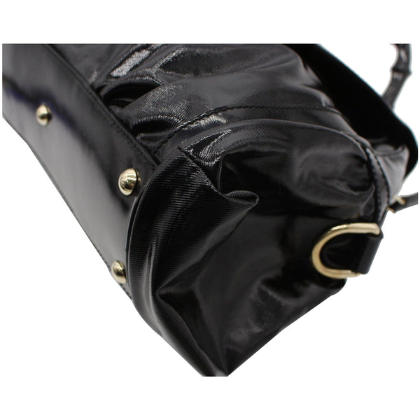 GUCCI Pop Bamboo Dialux Coated Canvas Top Handle Shoulder Bag Black 190256