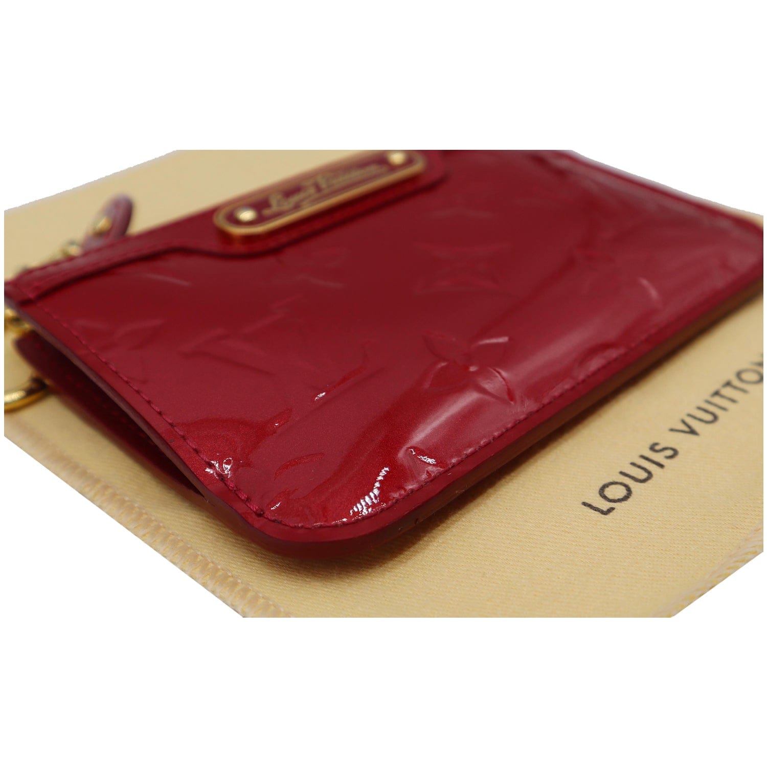Louis Vuitton Red Monogram Vernis Key Pochette Cles Keychain ref.293988 -  Joli Closet