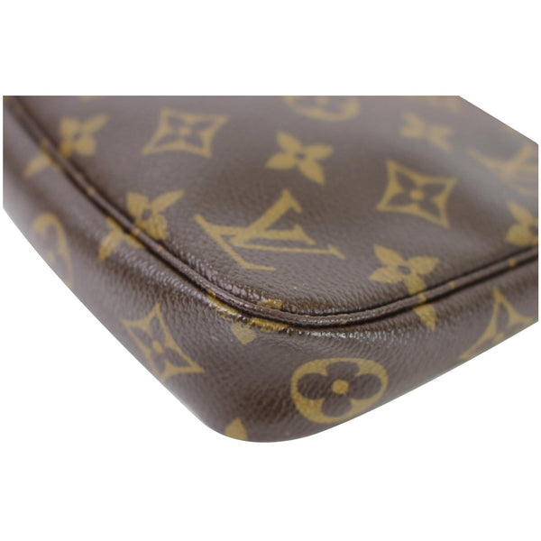 LOUIS VUITTON Mini Pochette Monogram Canvas Accessories Pouch Brown