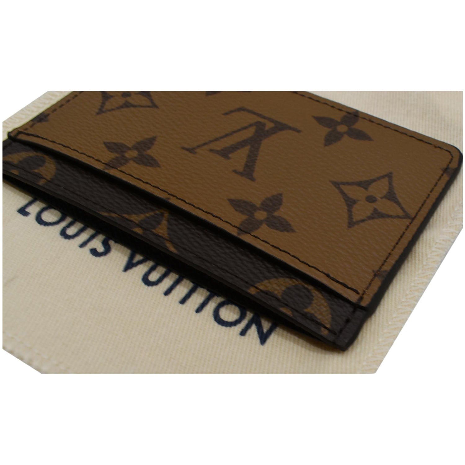 Louis Vuitton Women's Pre-Loved Card Holder, Monogram, Brown,  One Size : Clothing, Shoes & Jewelry