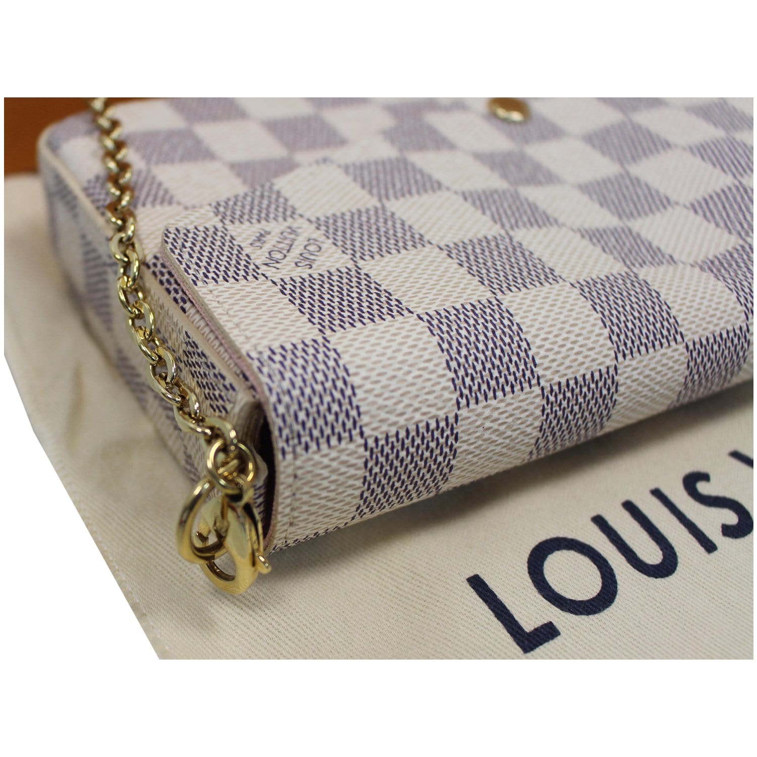 Louis Vuitton Pochette Felicie Damier Azur Bag White
