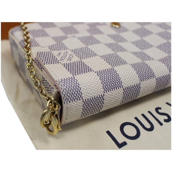 Louis Vuitton Pochette Felicie Damier Azur Bag gold zip