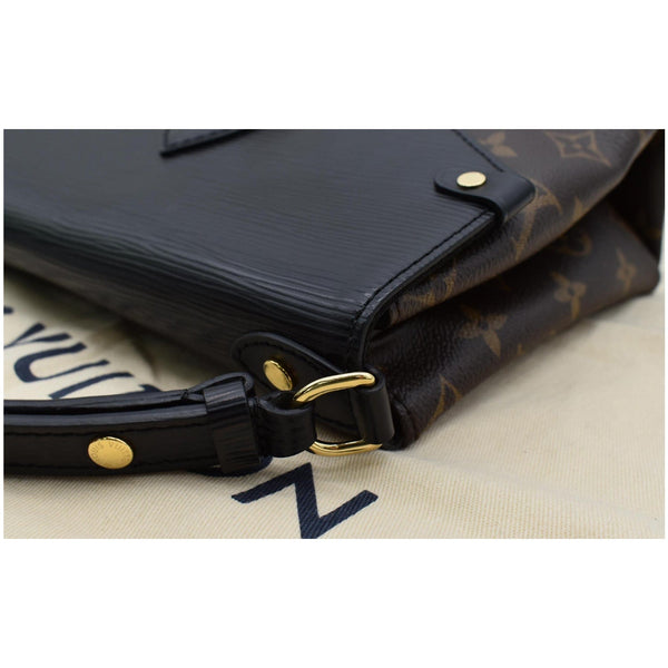 LOUIS VUITTON Saint Michel Monogram Epi Leather Shoulder Bag Black