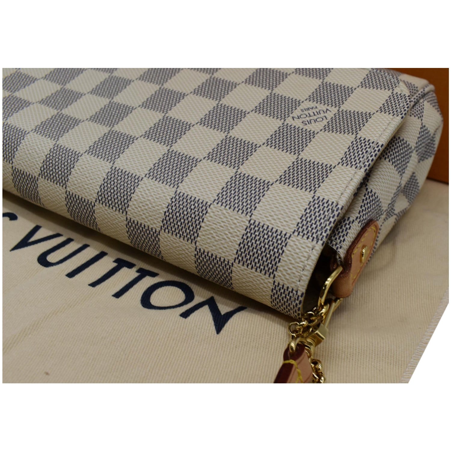 🔥NEW LOUIS VUITTON Favorite MM Damier Azur Pochette Crossbody Bag ❤️RARE  GIFT