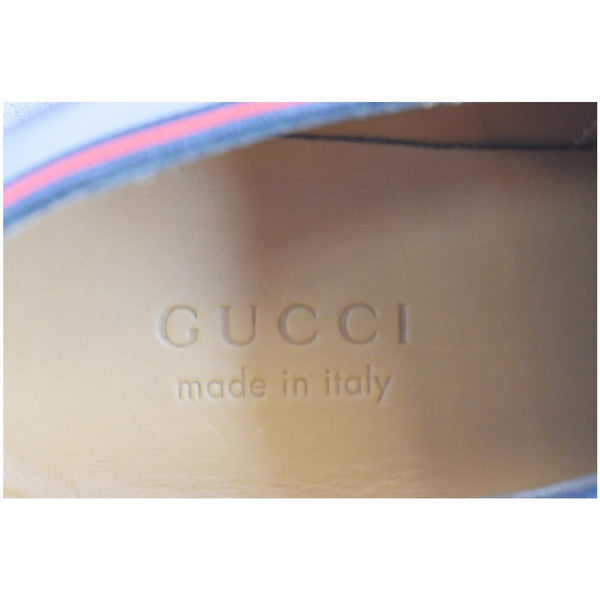 Gucci Classic Web Lace Up Shiny Leather Shoes interior