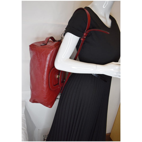 Gucci Soft Backpack Calfskin Leather Duffle Bag shoulder wear