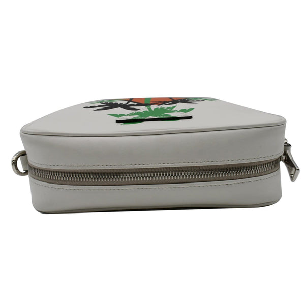 Prada City Palm Tree Print Calfskin Leather zip round bag