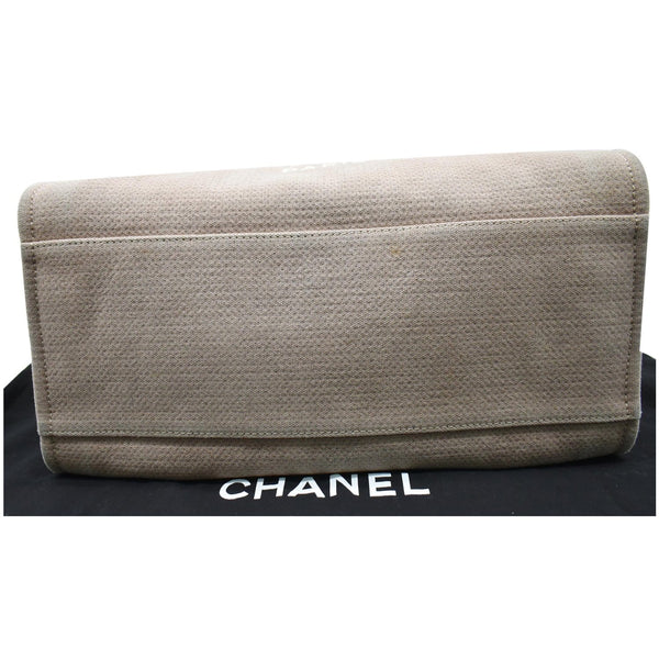 CHANEL Deauville Large Canvas Tote Bag Beige
