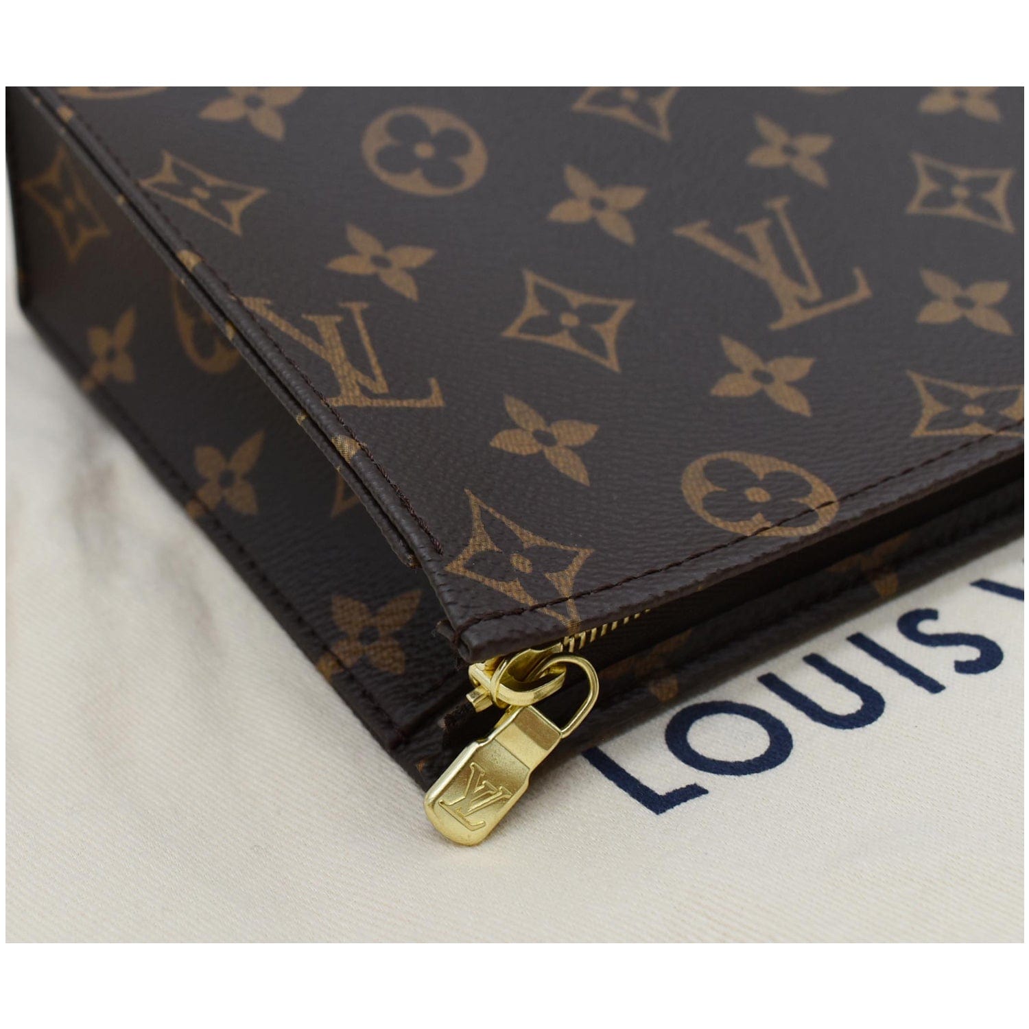 Louis Vuitton Brown Monogram Trousse Wapity Leather Cloth ref.1018885 -  Joli Closet
