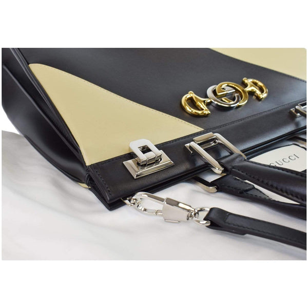 Gucci Medium Zumi Stripe Top Handle Bag black
