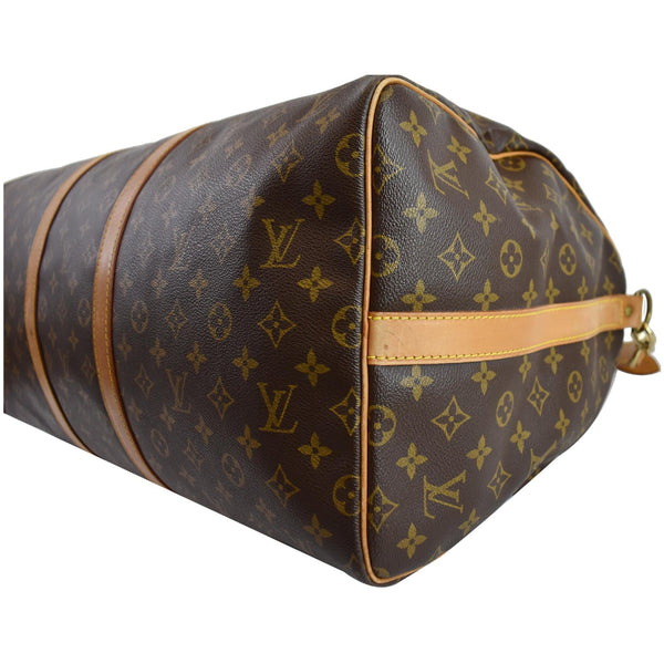 LOUIS VUITTON Keepall Bandouliere 55 Monogram Canvas Travel Bag Brown