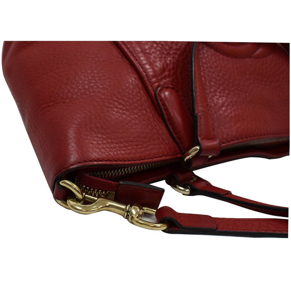 GUCCI Soho Leather Top Handle Shoulder Bag Red 369176
