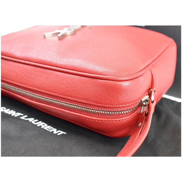 YVES SAINT LAURENT Lou Camera Monogram Leather Shoulder Bag Red