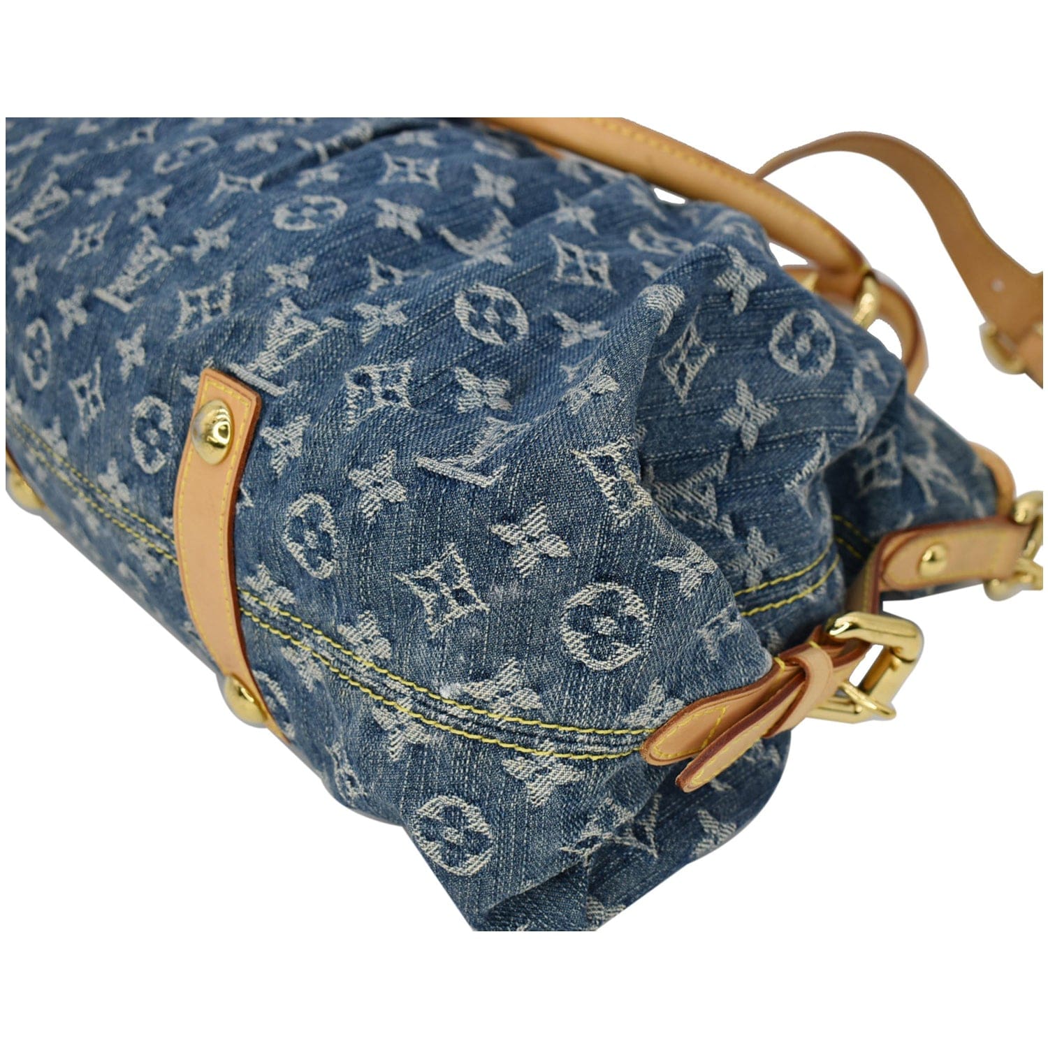 Louis Vuitton Monogram Denim Cabby MM w/ Strap - Blue Handle Bags