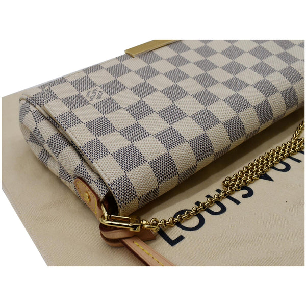LOUIS VUITTON Favorite MM Damier Azur Crossbody Bag White
