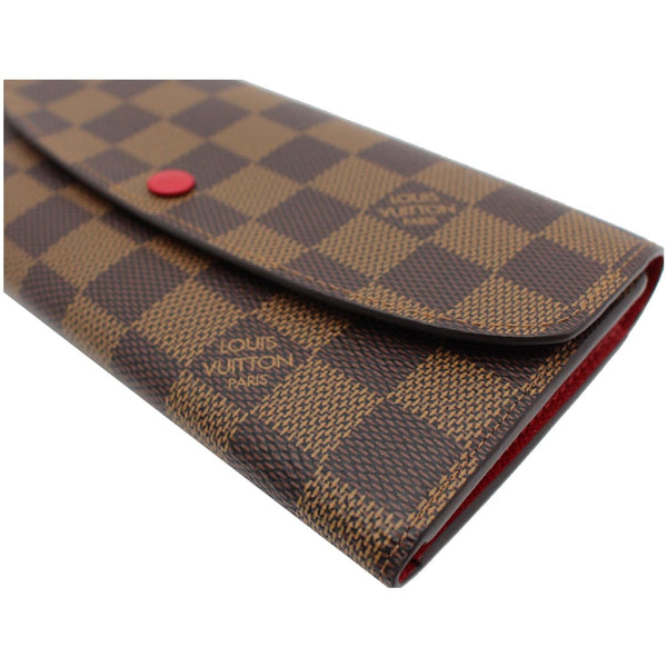 LOUIS VUITTON Emilie Damier Ebene Wallet Brown
