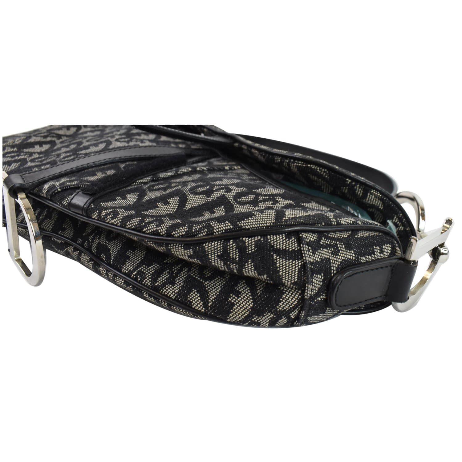 Christian Dior Saddle Oblique Jacquard Handbag Black