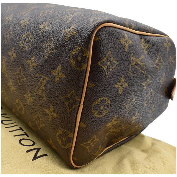 LOUIS VUITTON Speedy 25 Monogram Canvas Satchel Bag Brown
