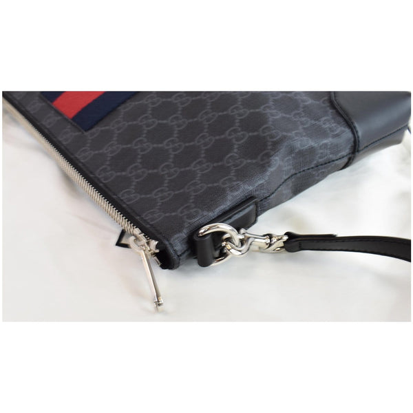 GUCCI GG Supreme Web Messenger Bag Black 474139