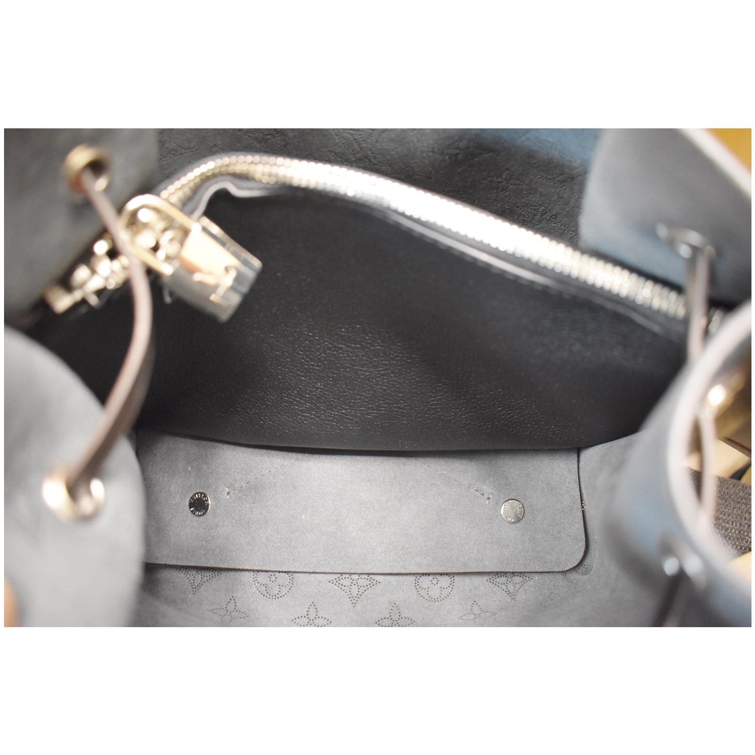 Authentic Louis Vuitton Black Mahina Perforated Calfskin Leather Bella –  Paris Station Shop