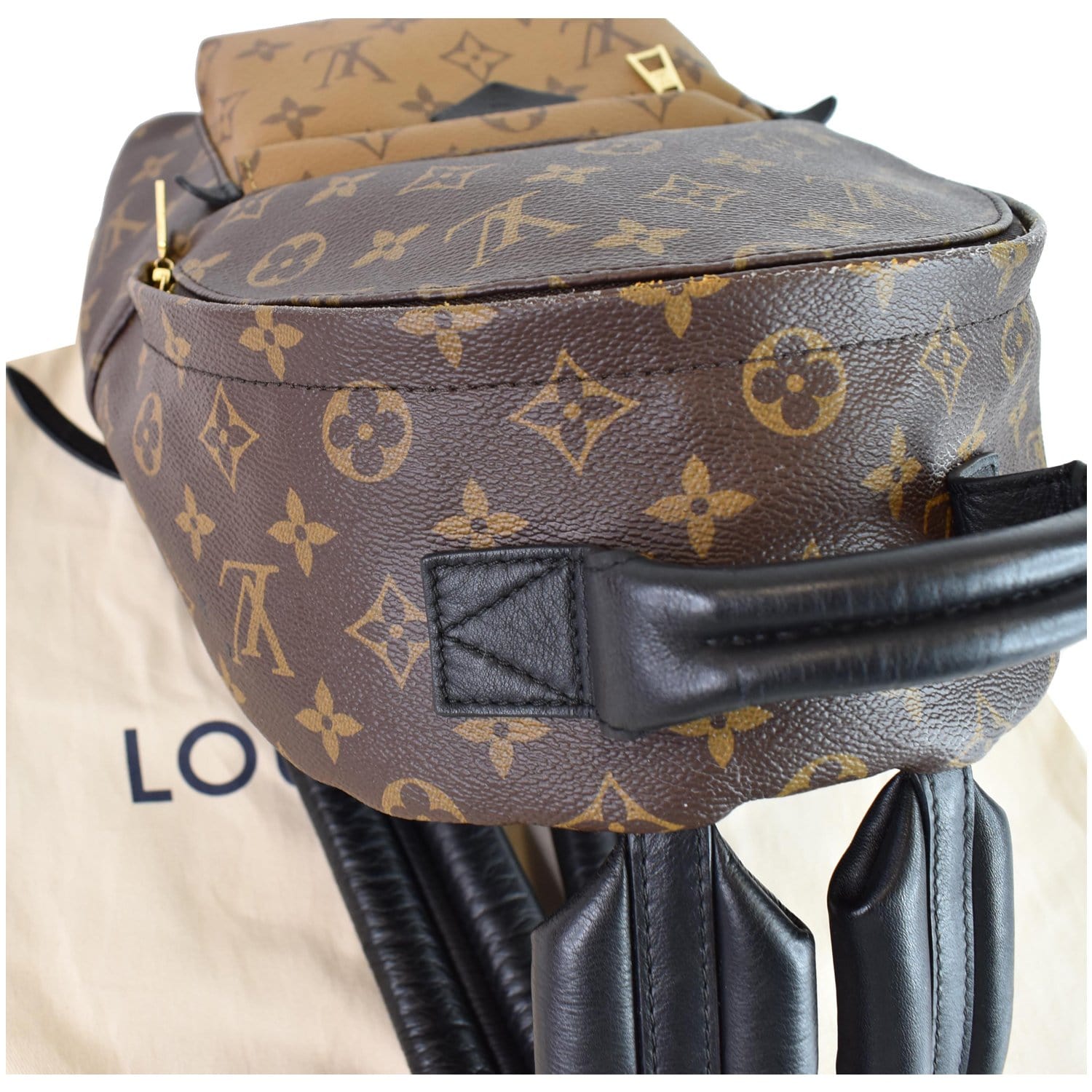 Palm springs cloth backpack Louis Vuitton Brown in Cloth - 24969887