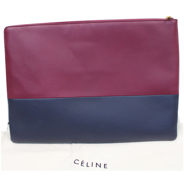 Celine Bi-Color Leather Clutch Pouch Burgundy/Black - Final Sale