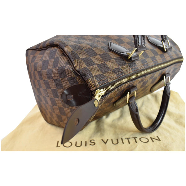 Louis Vuitton Speedy 30 Damier Ebene Satchel Bag Brown - up corner preview