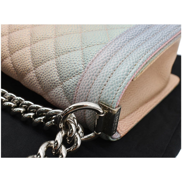 CHANEL Medium Rainbow Boy Flap Caviar Leather Shoulder Bag Multicolor