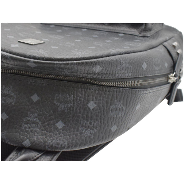 MCM Stark Side Stud Visetos Canvas Backpack Bag Black