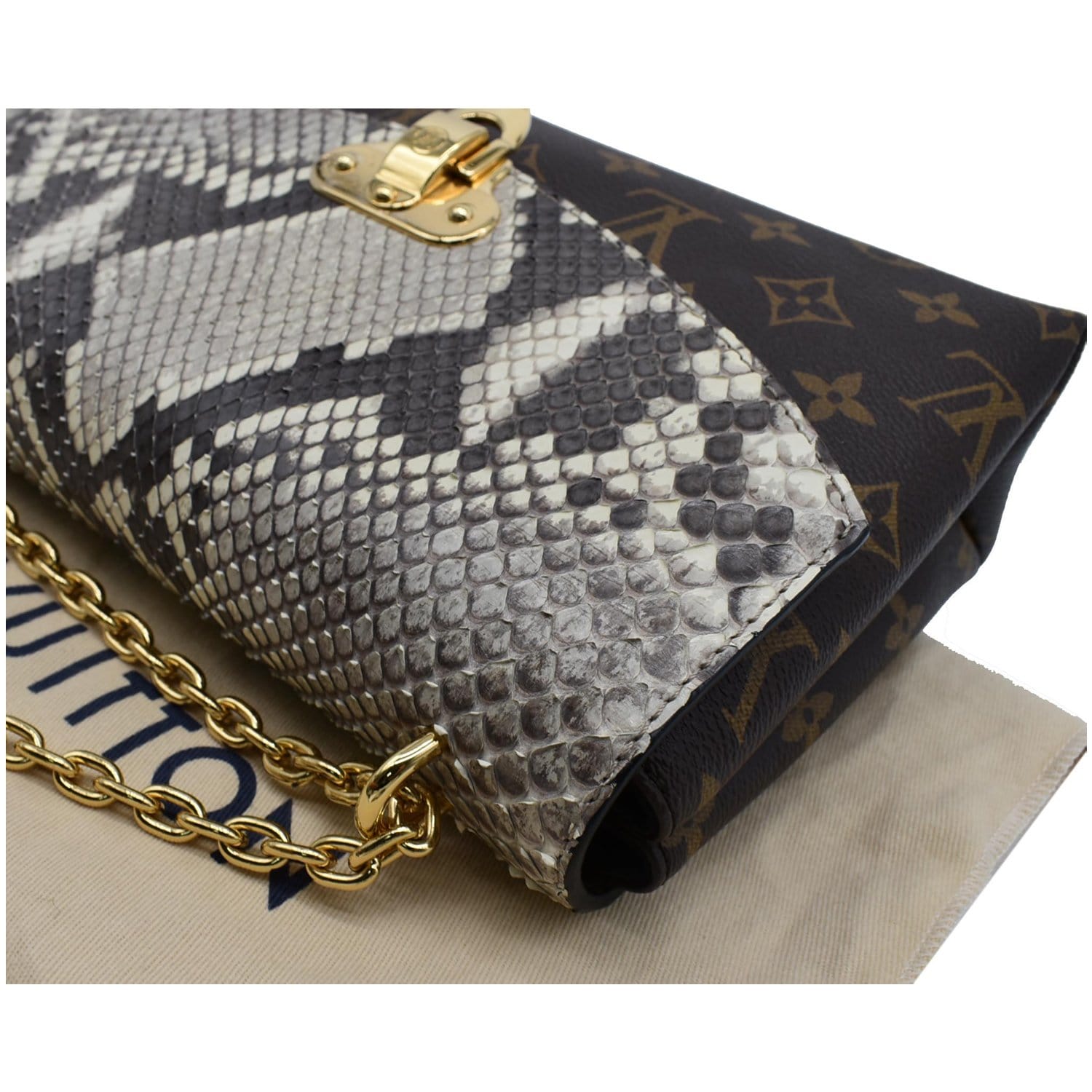 Louis Vuitton St Saint Placide Monogram Python Bag Purse N90234