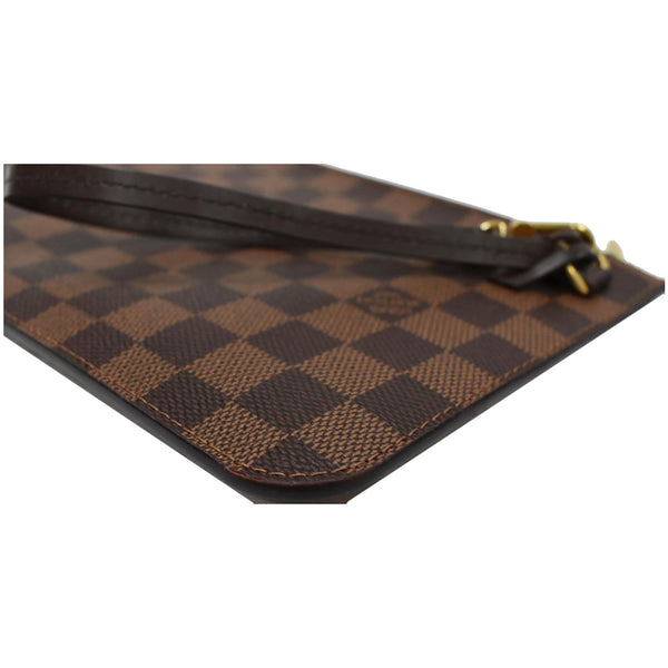 LOUIS VUITTON Neverfull GM Damier Ebene Pochette Wristlet Pouch Brown