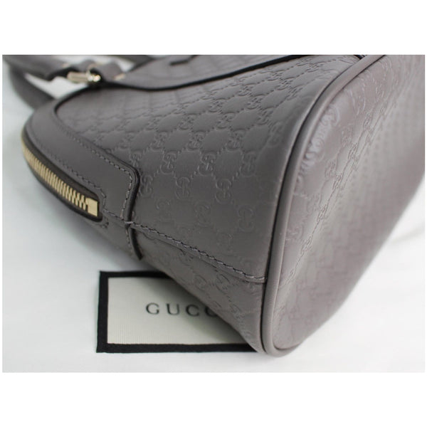 GUCCI Mini Dome Micro Guccissima Leather Shoulder Bag Grey 449654
