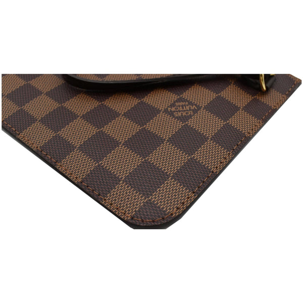 LOUIS VUITTON Neverfull MM Damier Ebene Pochette Wristlet Pouch Brown