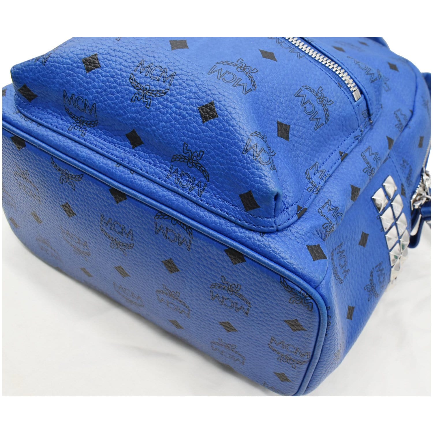 royal blue mcm backpack