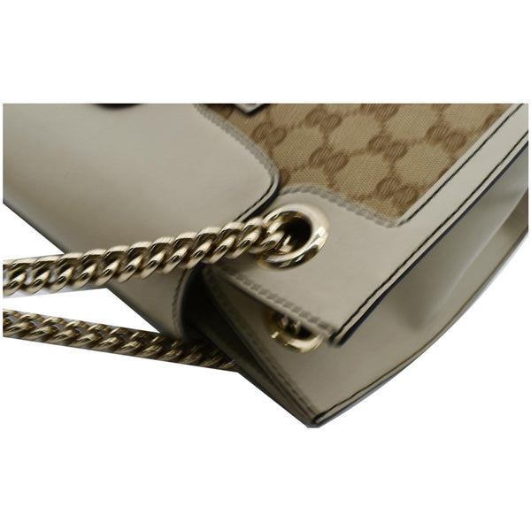 GUCCI Emily Large Guccissima Chain Shoulder Bag Beige 295403